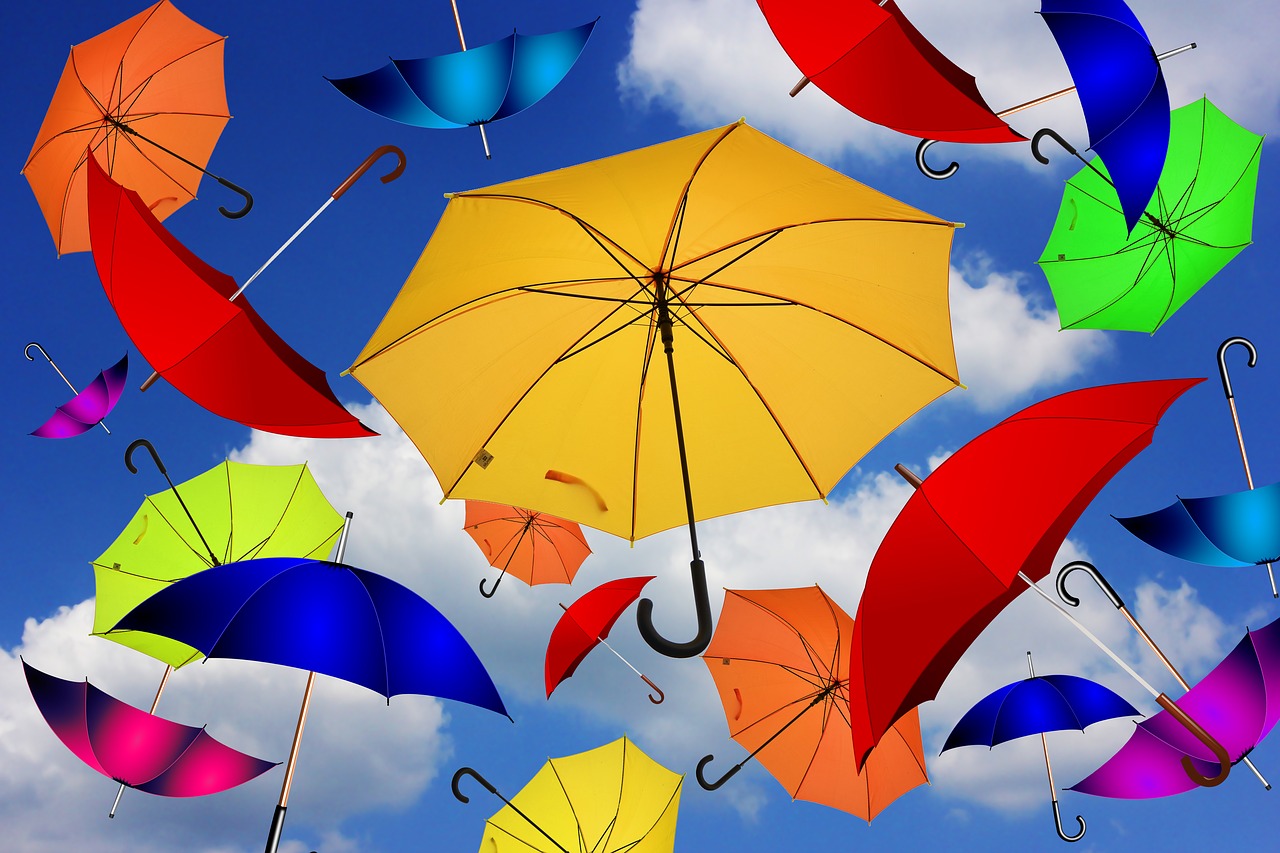Umbrellas of different colours illustrating safeguarding